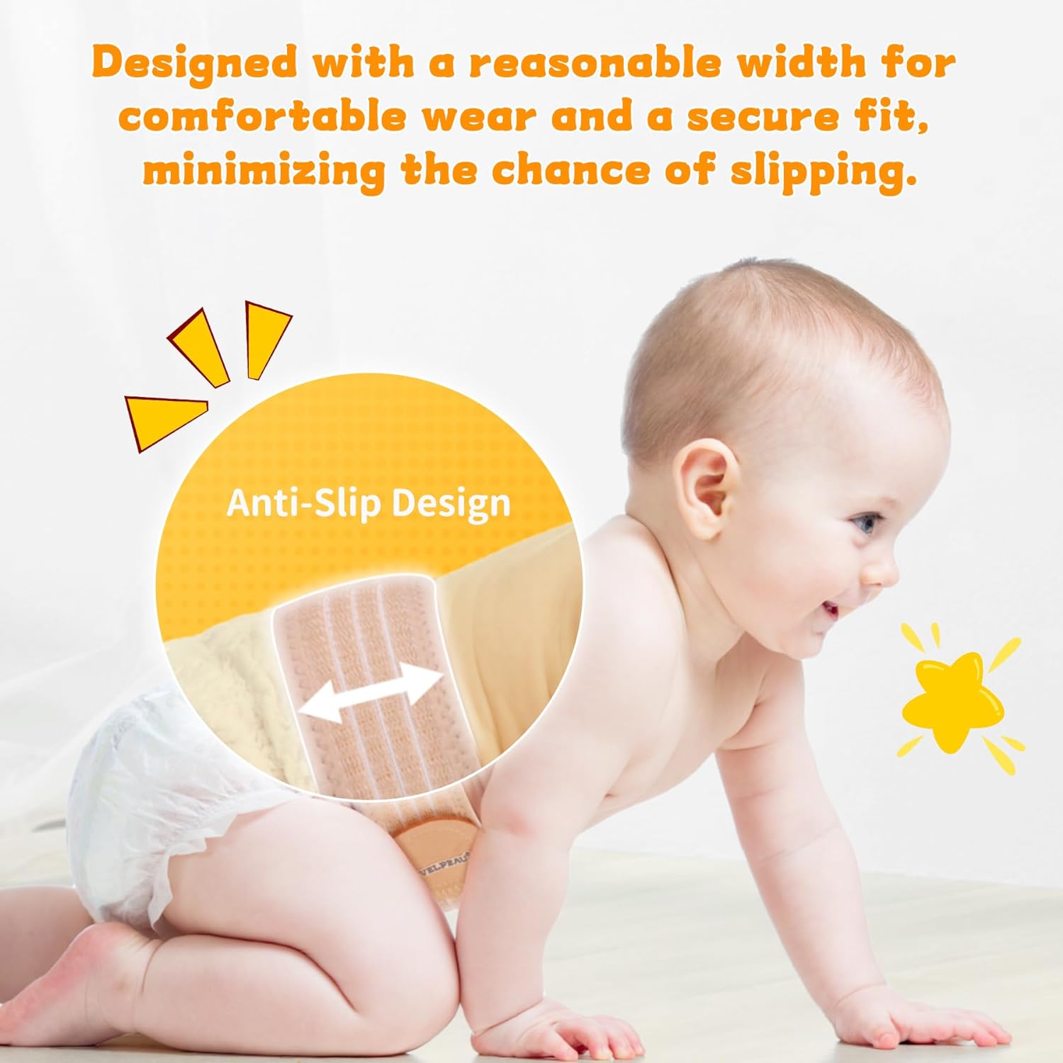 Velpeau Umbilical Hernia Belt Baby Belly Band, Button Wrap Truss Abdominal Binder for Infant, Children, Kids, Adjustable Support Belt with 3 Compression Pads, Beige, One Size - Image 5